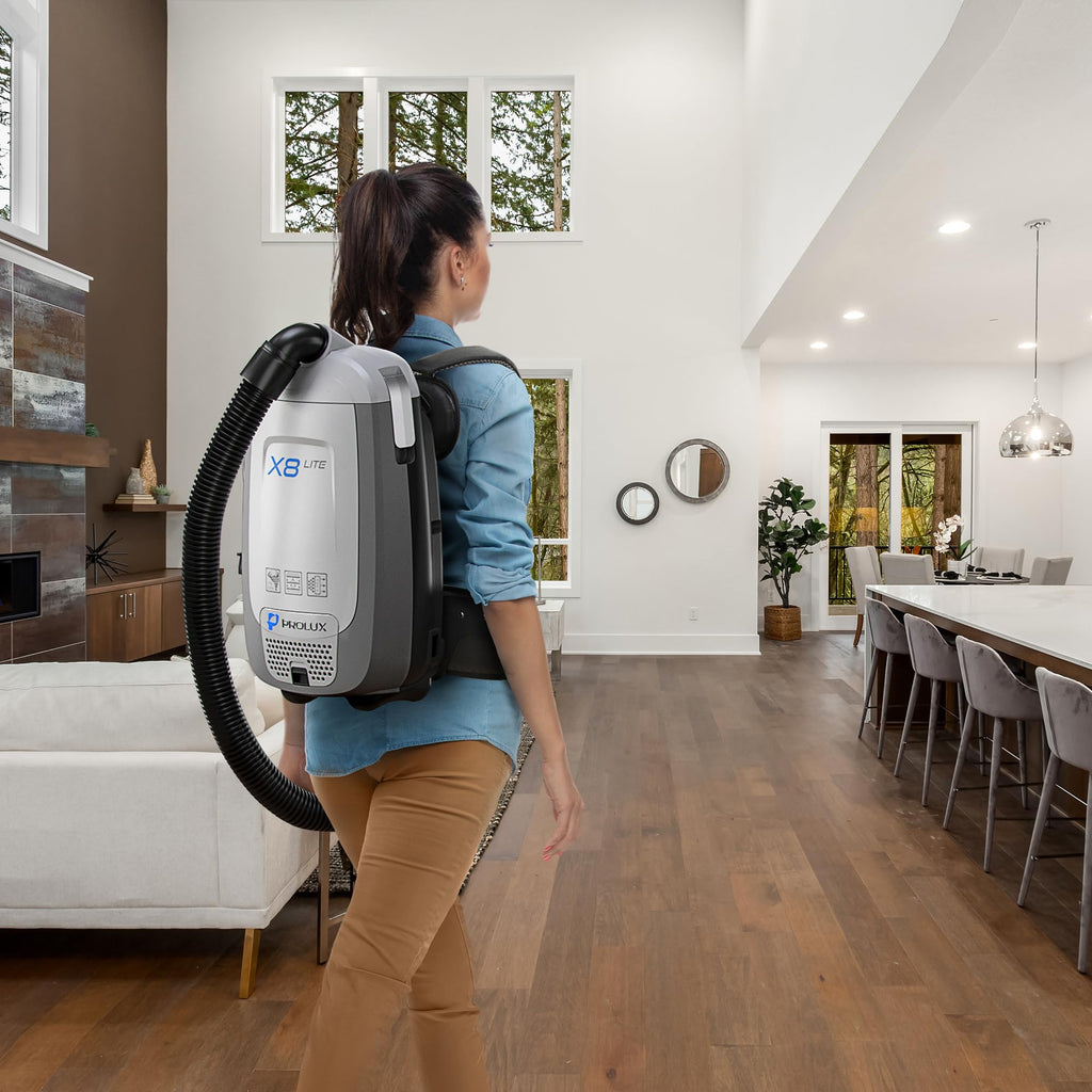 Prolux X8 Lite Backpack Canister Vacuum – Lightweight HEPA Filtration for Multi-Surface Cleaning
