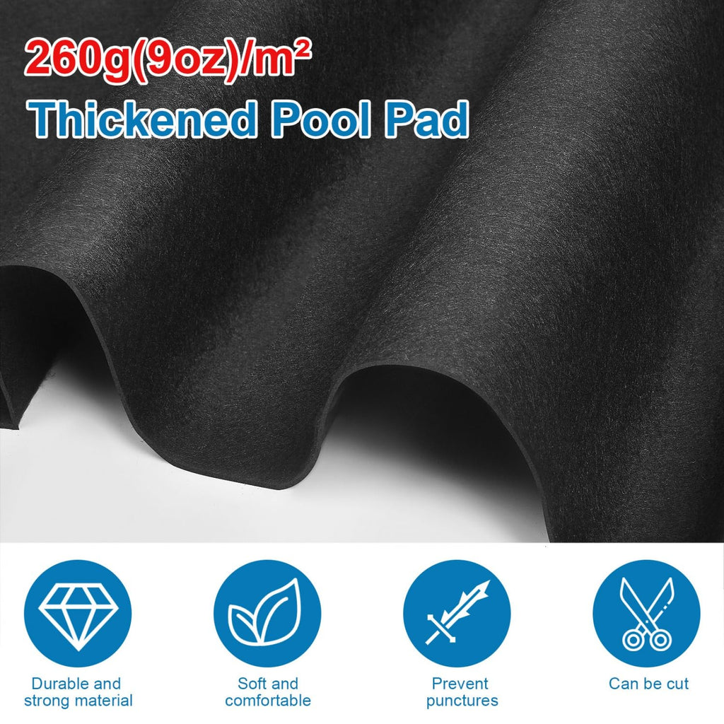 Gonioa 15 FT Pool Pad for Above Ground Pools, Round Pool Liner Pad Under Pool Mat for Above Ground Pools, Heavy Duty Pools Ground Pad to Prevent Puncture and Extend Liner Life