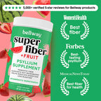 Bellway Super Fiber Powder + Fruit, Sugar Free Organic Psyllium Husk Powder Fiber Supplement for Regularity, Bloating Relief & Digestive Health, Plant-Based, Strawberry Watermelon (50 Servings)