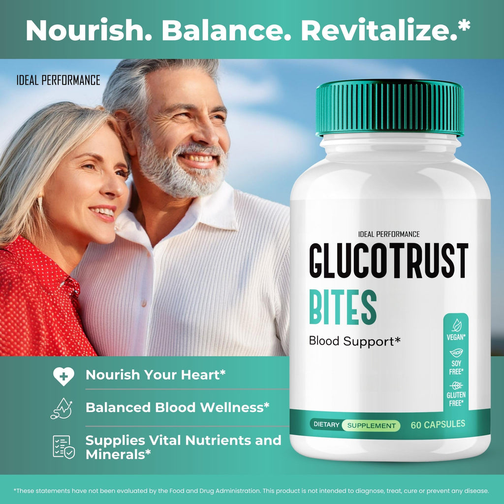 Gluco Trust Bites Capsules, Official Gluco Trust Bites Blood Support Supplement Pills, Maximum Strength, Natural Healthy Circulation & Stable Levels, Advanced Formula Reviews (2 Pack)