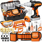 KidBloom Kids Tool Set, 50 Pcs Construction Toys, Toys for 3 Year Old Boys