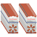ZeniPower Size 312 Mercury Free 1.45V Hearing Aid Batteries Zinc Air (120 Batteries)
