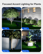 2 Pack Solar Spotlights Outdoor Waterproof for Flag, Tree, Statue, Number Sign, Plant Pot, Bright LED Outside Landscape Flood Lamp for Accent Uplighting Yard, Garden, Driveway, Walkway, Porch, Fence
