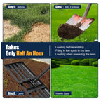 Lawn Leveling Rake 30"x10" for Lawn Care - 72" Extendable Stainless Steel Handle with Ergonomic Grip | Professional Grass Leveling Tool for Golf Courses, Soccer Fields, Backyard Turf Maintenance