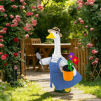 Ueyben Porch Goose Gardening Outfit for 23" Cement Plastic Goose Statue