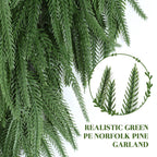 Alupssuc 9FT Christmas Garland, Artificial Real Touch Norfolk Pine Garland
