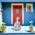 Suzile Porch Goose Outfit Set Spring Flower Lolita Dress Hat Clothes for 23'' Porch Goose Plastic Cement Statue Costume for Spring Easter Primitive Rustic Summer Outdoor Patio Yard Lawn Decor