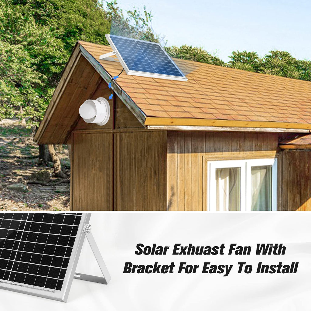blessny 8" Solar Exhaust fan for Greenhouse, Chicken Coop, Shed & Pet House