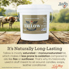 Bulk Grass-Fed Beef Tallow for Soap, Skincare & Candles | 2,8,16 lbs | Maker-Proven Quality