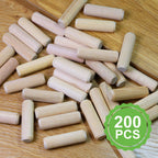 1/2" x 1-3/4" Wooden Dowel Pins, FoDau770 Fluted Wood Dowel Rods, Natural Beech Wood Dowel Pegs for Crafts, Woodworking, DIY Furniture - 200 Pieces