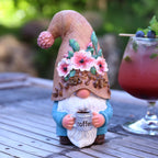 Roundot Coffee Gnome Playful and Fun Outdoor Decoration 6.5",Suitable for Garden, Balcony, Lawn Decoration, and Home Decoration, Fairy Garden.Garden Table Decor