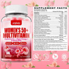 ZEGBALP Sugar-Free Womens Multivitamin 50 Plus Gummies with Calcium, Magnesium, Zinc, Vitamin A, C, D3, E, K2, B Complex, Folate, Biotin - Multi Vitamins & Minerals for Skin, Energy, Immune Support