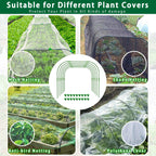 Garden Hoops for Raised beds, 10 Sets DIY Rust-Free Garden Tunnel 32.3"x 32.3" Greenhouse Hoops for Row Cover Garden Netting, Reuseable Plastic-Coated Steel Grow Tunnel Support Frame