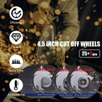 JINSINA Cut Off Wheels 27 PCS, 4 1/2 Inch Metal and Stainless Steel Cutting Wheel, Fast Cutting Disc for Angle Grinder (4-1/2 x .045 x 7/8inch) 25+2pcs
