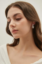 EAMTI Wedding Earrings for Women Cubic Zirconia Dangle Bridal Earrings 925 Sterling Silver Post Oval Earring for Prom Bridesmaid