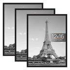 upsimples 12x16 Poster Frame, Easy Slide-In Assembly, Black, 3 Pack