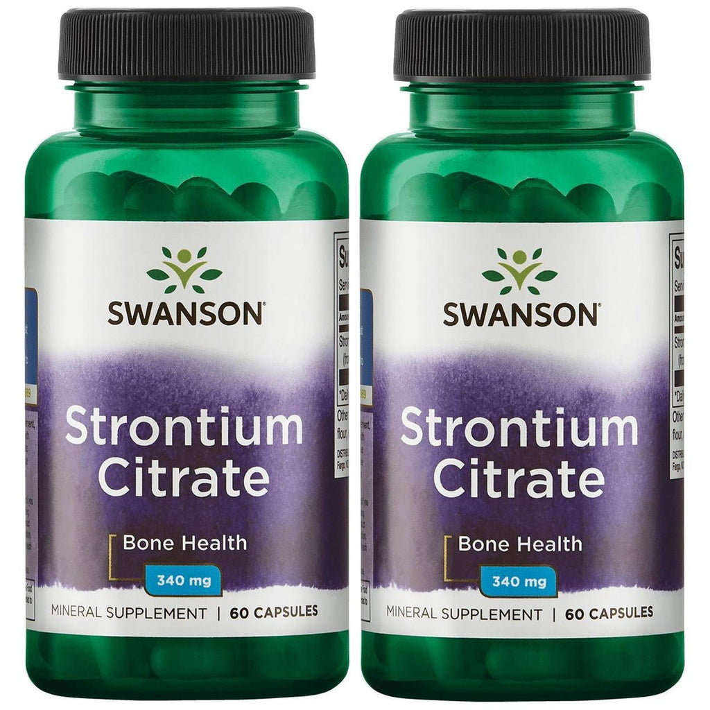 Swanson Strontium Citrate 340 mg 60 Caps (2 Pack)