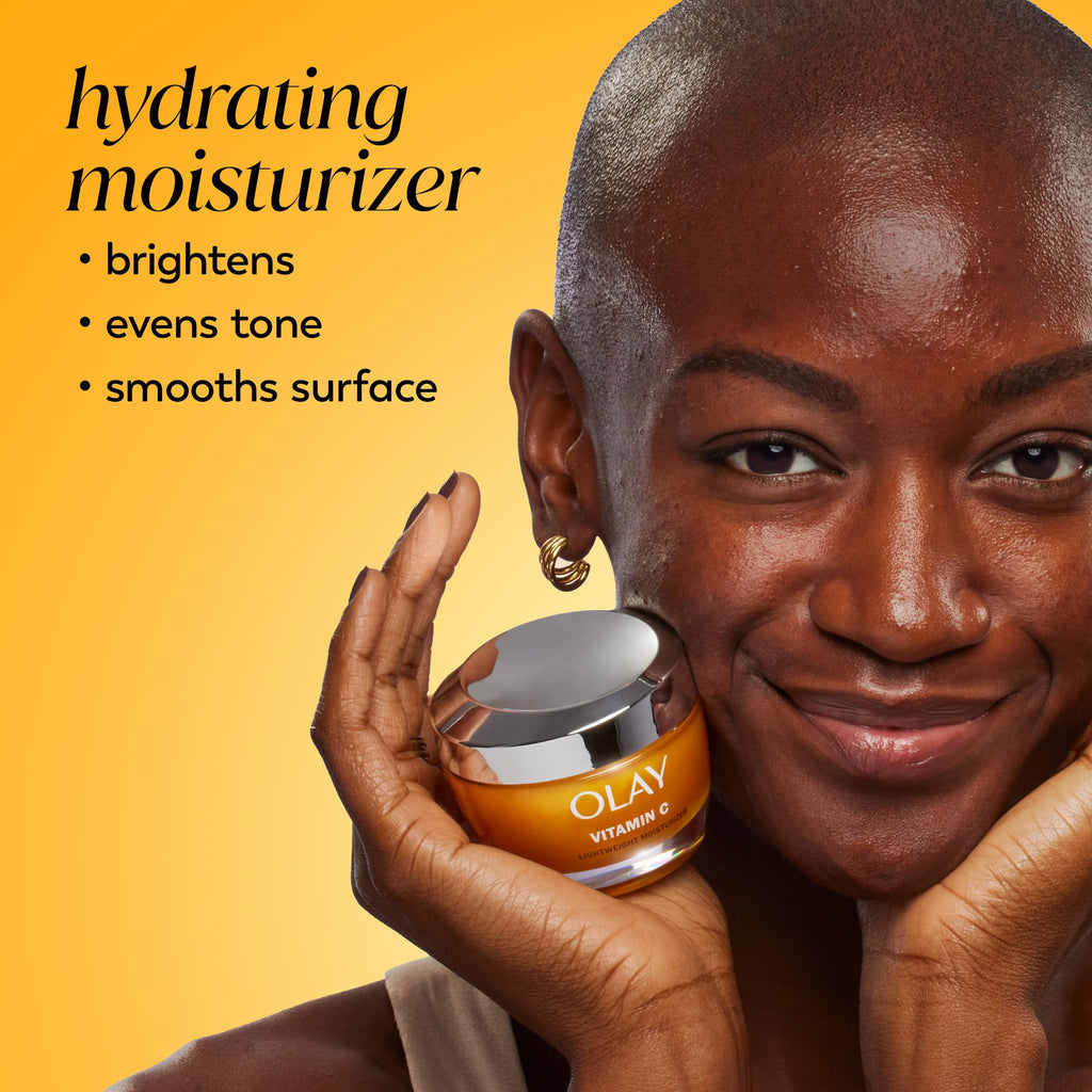 Olay Vitamin C Face Moisturizer, Brightening Cream for Women, Instant Hydration, Evens Tone, Dark Spot & Hyperpigmentation Reduction, Glowing Skin Care - Niaciniamide, Lactic Acid, 1.7 Oz