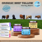 LASSO - Frankincense Citrus Beef Tallow and Manuka Honey Balm – Face Moisturizer with Organic Beeswax – Grass-Fed/Finished Tallow Skincare – Frankincense Glow Balm