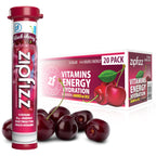 Zipfizz Energy Drink Powder, 20 Pack Electrolyte Mix with B12 -Black Cherry