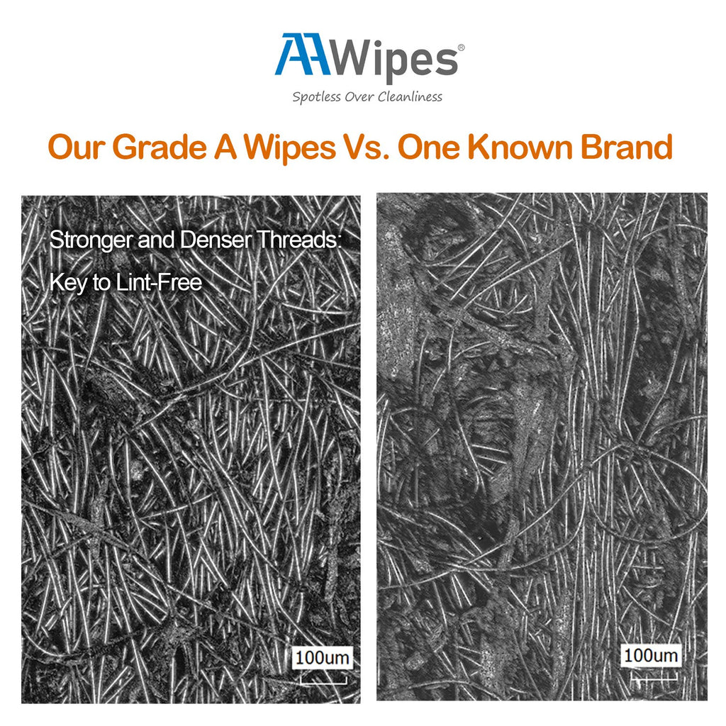 AAwipes Cleanroom Wipes Lint Free Wipes 4" x 4" Cellulose/Polyester Blend (4" x 4"-600 Pcs) Nonwoven Wipers (NW06804)