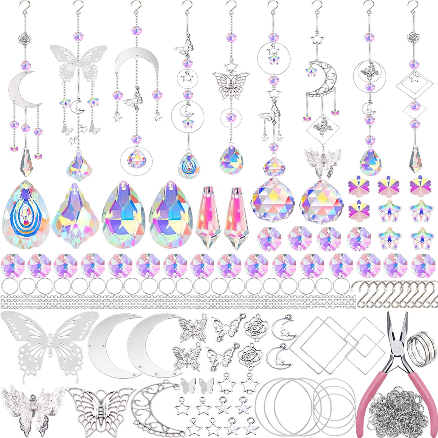 DIY Suncatcher Kit 300pcs Sun Catchers Supplies Arts and Crafts for Adults