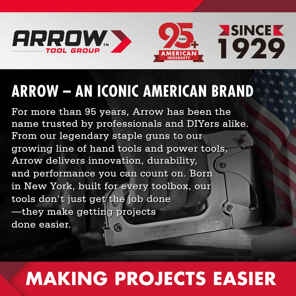 Arrow Pneumatic Staple Gun, Oil-Free Upholstery Stapler with 3750 Pieces T50 1/4", 3/8", 1/2" Staples, Adjustable Exhaust, for Woodworking, Professional and DIY Projects, PT50