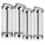 4PCS Inground Worm Composting Bin Turn Food Waste into Nutrient-Rich Soil Increase Soil Fertility Stainless Steel Composting Bin with Holes and Lid for Outdoor Garden Vegetable Patch Backyard
