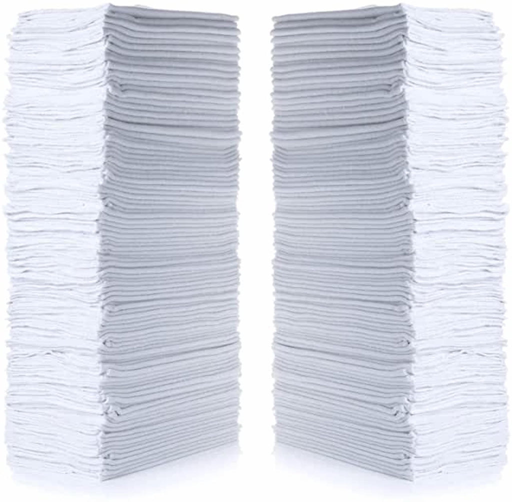 Simpli-Magic Cotton Shop Towels 14"x12" (145 Pack) – Reusable Cleaning Shop Rags for Automobiles, Industries, Garage and Homes (White)