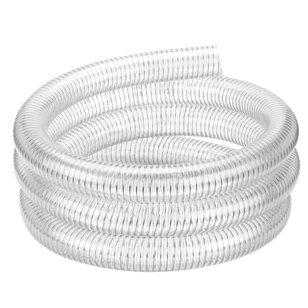 1"id-25ft PVC Reinforced Tubing Steel Wire Suction Flexible Hose Vinyl Tubing Heavy Duty PVC Vacuum Hose Drain Fuel Oil Gas Water for Marine Bilge Pump Pond Spa