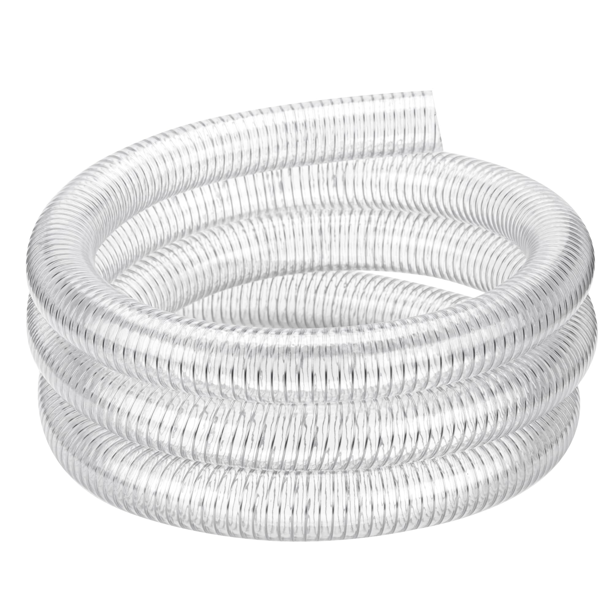 1"id-25ft PVC Reinforced Tubing Steel Wire Suction Flexible Hose Vinyl Tubing Heavy Duty PVC Vacuum Hose Drain Fuel Oil Gas Water for Marine Bilge Pump Pond Spa