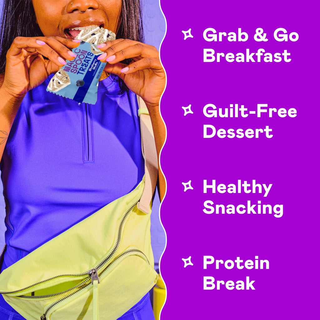 Magic Spoon Treats - 8 High Protein Bars, Blueberry Muffin - High Protein Gluten Free Snack - Sugar & Gluten Free Protein Cereal Bar - Low Carb & Keto Friendly - Healthy Snacks for Adults