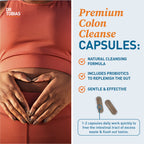 Dr. Tobias Colon Cleanse - Constipation Relief & Gut Health Support for Women & Men | 14 Day Colon Cleanser for a Gentle Colon Detox & Gut Flush - 2 Bottles of 28 Capsules