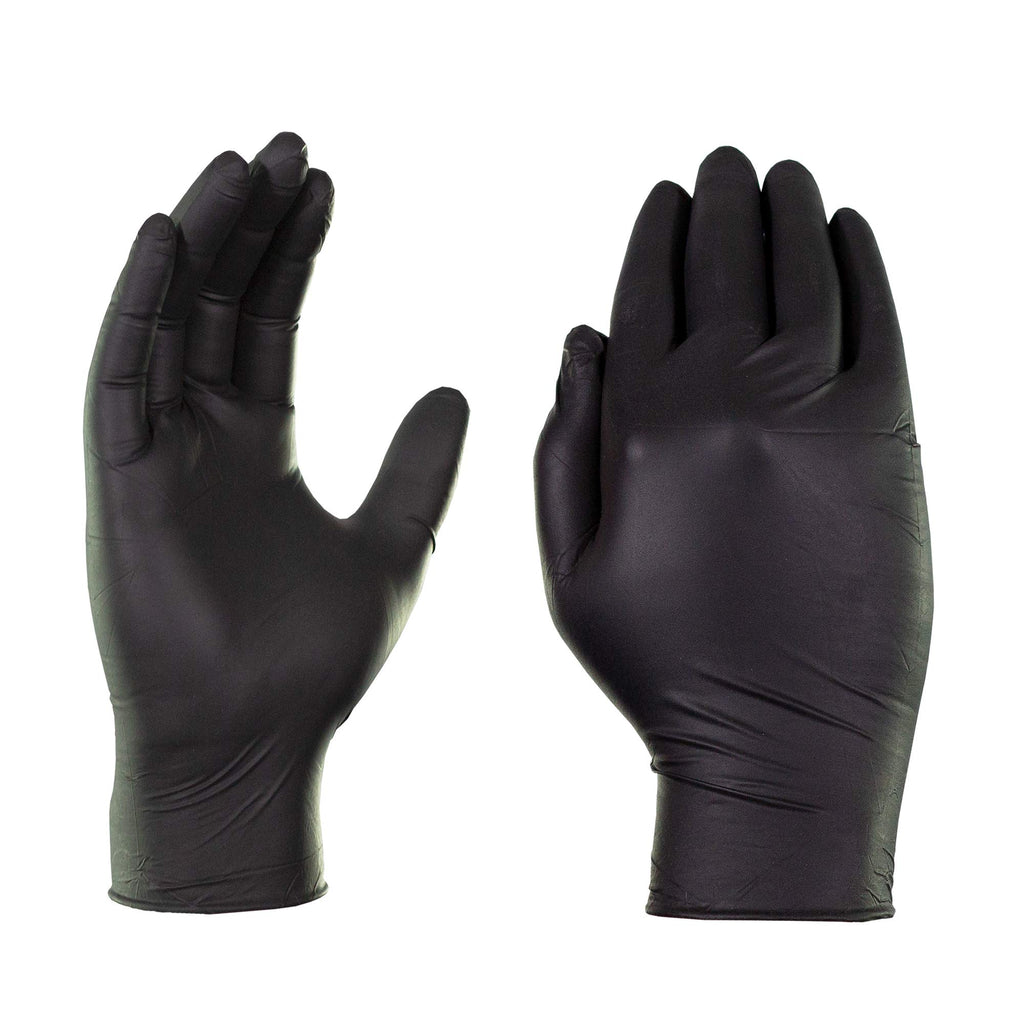 X3 Black Gloves, Disposable, Latex & Powder Free, Nitrile, for Cooking, Food Prep, 3 Mil, Size XX-Large, Box of 100