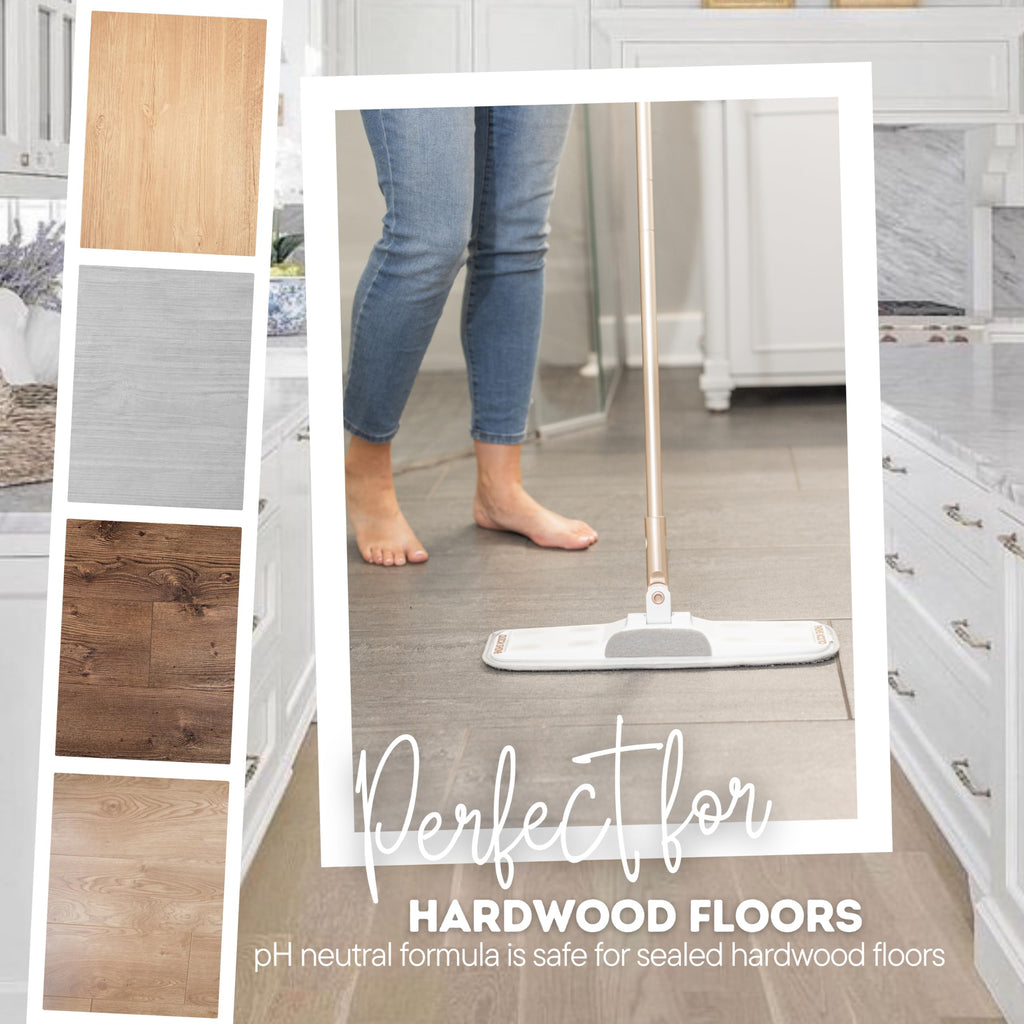 Quick Shine Hardwood Floor Luster-Polish 27oz-2pk | Plant-Derived w/Carnauba | Safer Choice, No PFAS, pH Neutral | Ready to Use Formula w/Anti-Slip Technology | Simply Squirt & Spread | Made in USA