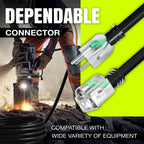10ft Outdoor/Indoor Extension Cord 14/3 Gauge Heavy Duty 3 Prong SJTW, Waterproof, Flexible Cold-Resistant Long Power Cord,15A 125V 1875W, Black by LifeSupplyUSA
