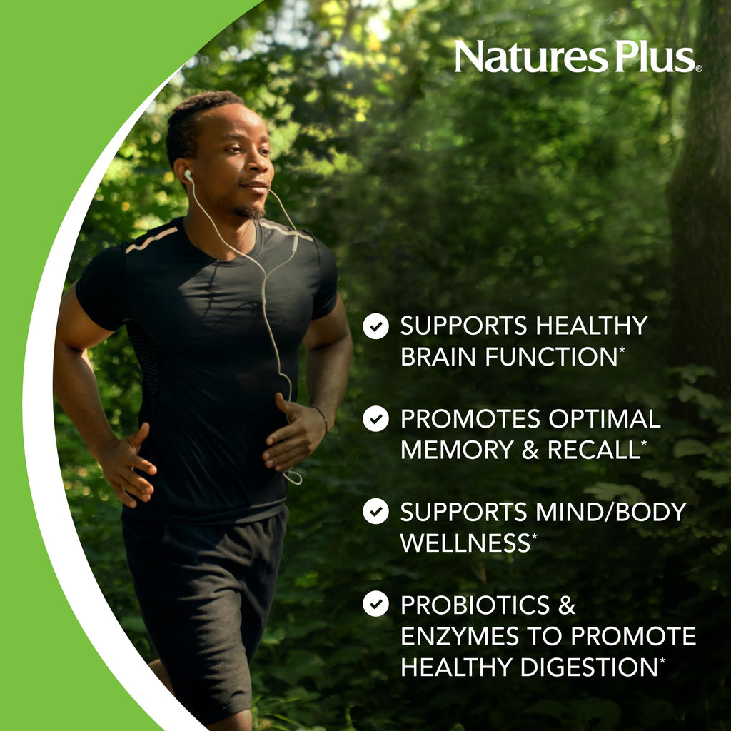 NaturesPlus BrainCeutix Multivitamin Capsules - 90 Capsules - Supports Cognition, Concentration & Clarity - Enhances Memory - Vegan, Gluten Free, Non-GMO - 30 Servings