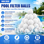 3.1 Lbs Pool Filter Balls, Eco-Friendly Filter Balls for Swimming Pool Sand Filters, Lightweight and Reusable Fiber Ball, Replace 100 lbs Pool Filter Sand