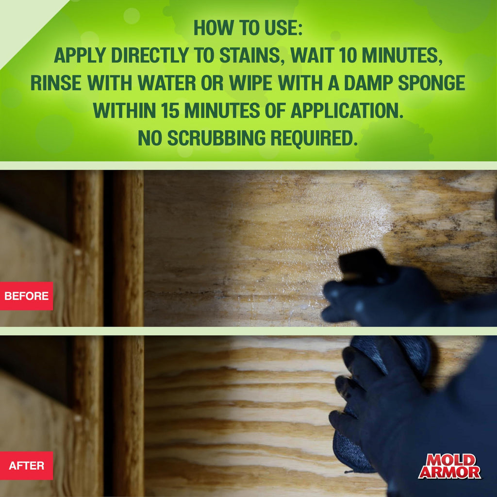 Mold Armor Professional Brand Mold Kill & Control Spray, 32 oz., Hard Surface Mold and Mildew Remover, Visible Results in Minutes, Eliminates Bacteria and Viruses