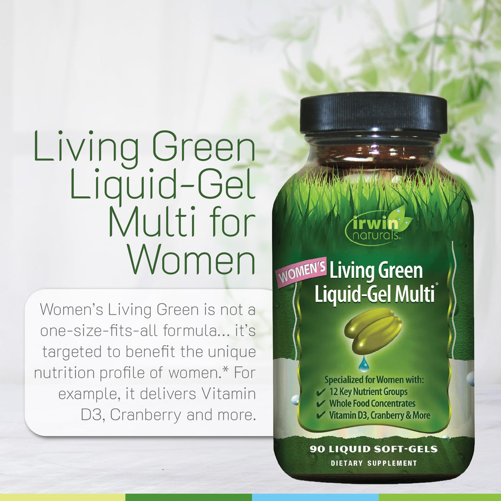 Irwin Naturals Living Green Liquid-Gel Multi for Women - 90 Liquid Soft-Gels