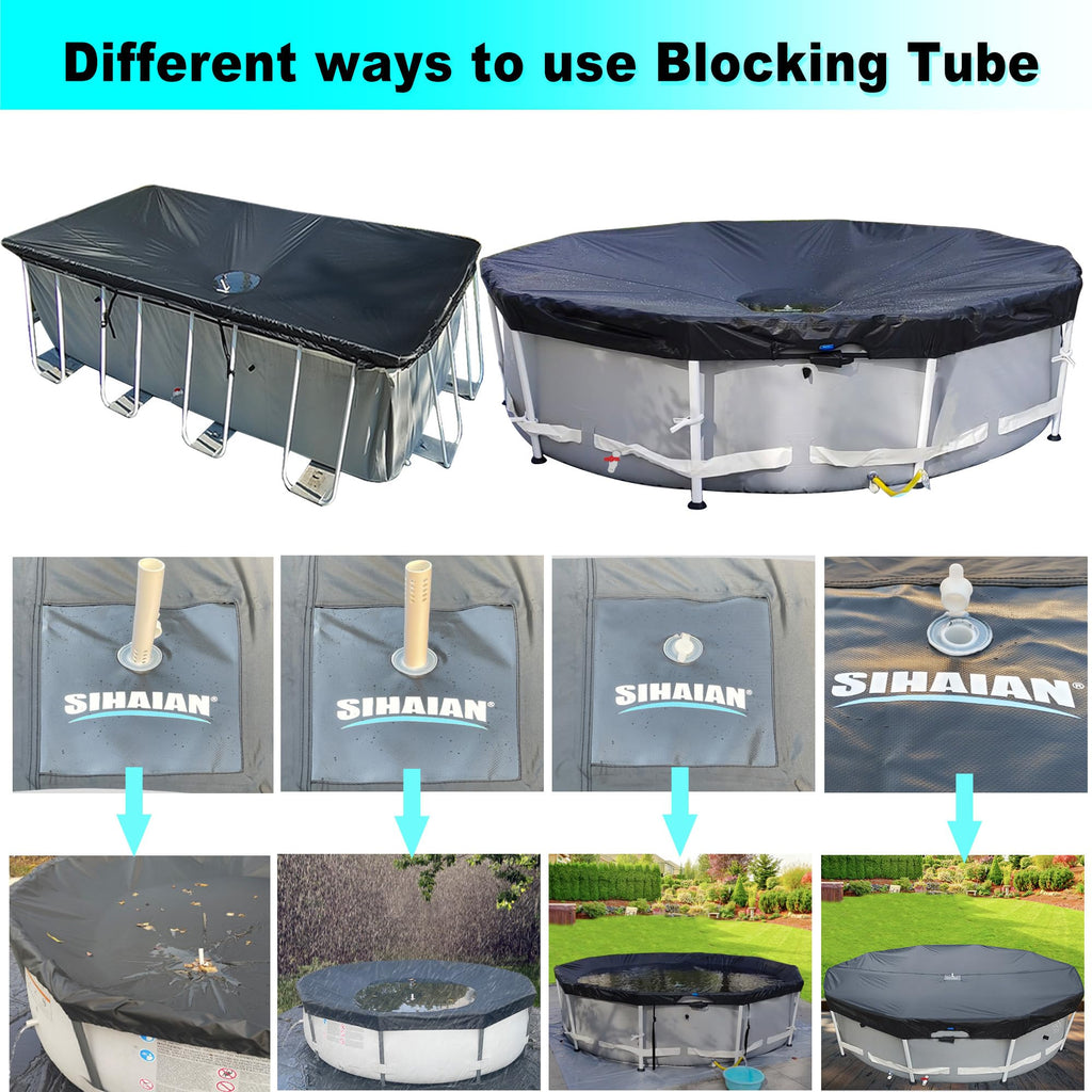 SIHAIAN Pool Cover Automatic Drainer Kit for SIHAIAN Round and Rectangle Pool Cover, Anti waterlogging, Control Cover Surface Water Levele, Prevent Clogging (C:157inch)