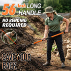 Dikuyeel Shovel for Digging Heavy Duty Metal Shovel with Fiberglass Handle, 56 Inches