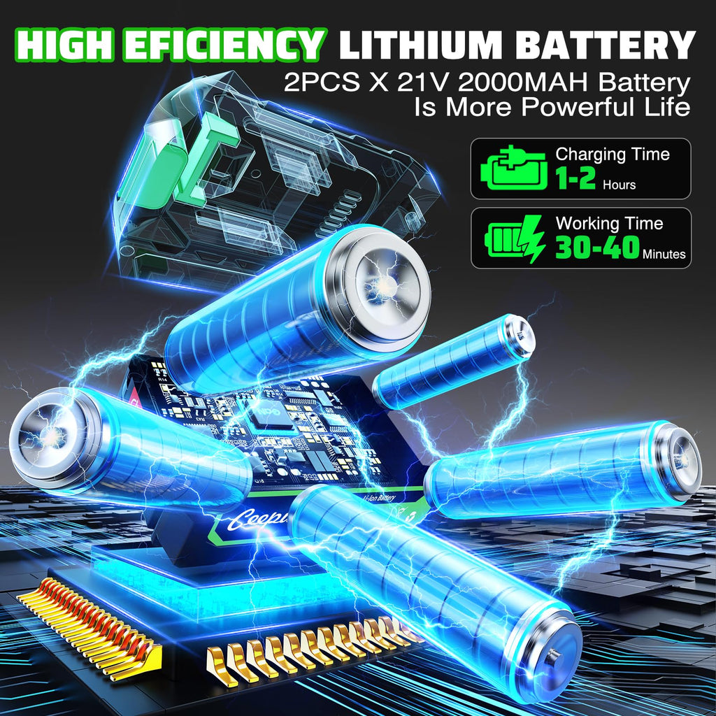CEEPUY Mini Chainsaw Cordless,6 Inch Portable Electric Chainsaw with 2 Batterys/Automatic Oiler/Security Lock/Powered Small Handheld Saw for Trees Branches Trimming,Gifts for Father Men Dad Husband