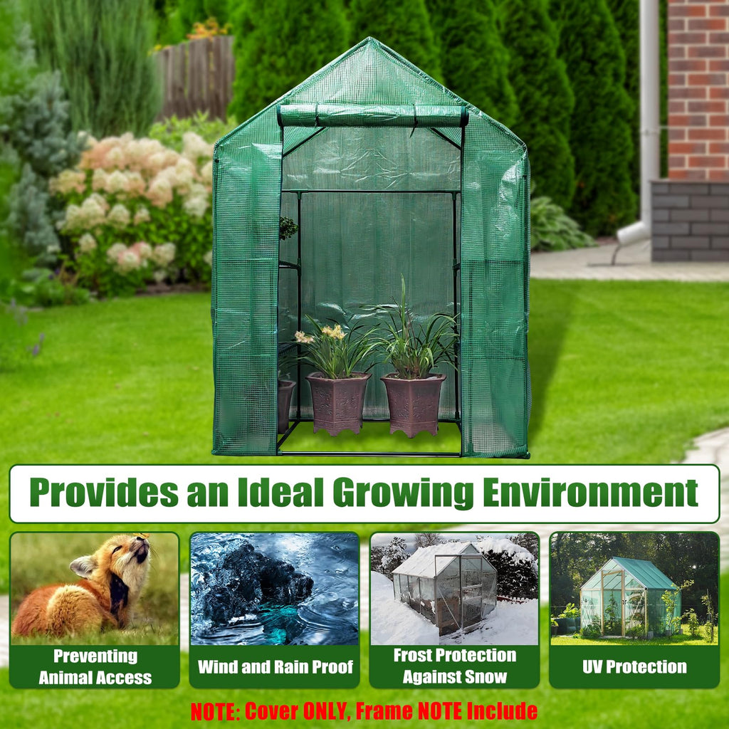 Walk-in Greenhouse Replacement Cover 56×56×76inch (Frame Not Included)