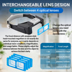 YOCTOSUN Magnifying Glasses with Light for Close Work, Rechargeable Headband Magnifier with 4 Lenses 1.5X-3.5X, Hands Free Magnifying Glass Visor for Jewelers, Crafts, Hobby