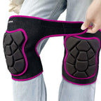 Men/Women Knee Pads with Adjustable Flexible Foam Pad, Rose Red L (1 Pair)