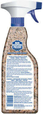 Bar Keepers Friend Stone & Granite Cleaner and Polish (25.4 oz) Plus 1 Microfiber Cloth, 2pc Cleaning Kit, Multi Surface Cleaner for Use on Natural, Manufactured & Polished Stone Countertops