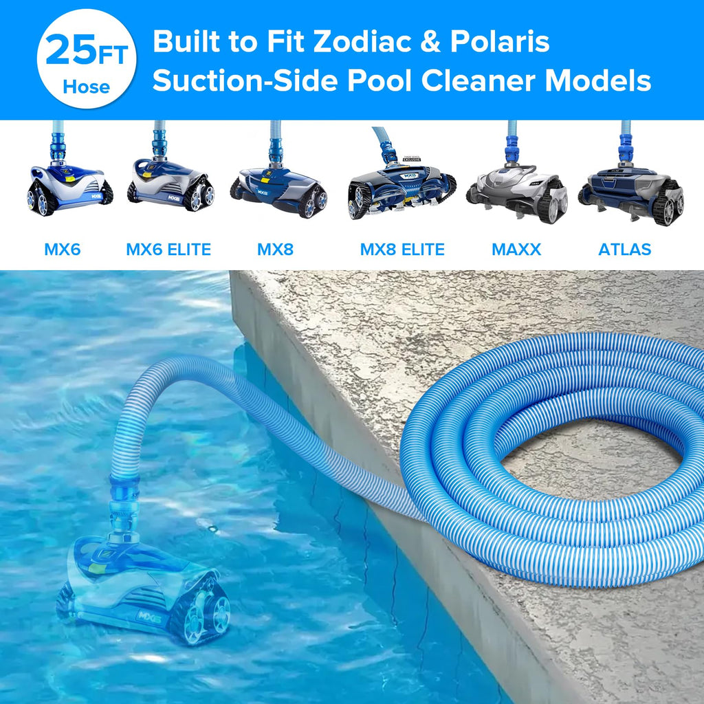 R0527700 Zodiac MX6/MX8 Pool Cleaner Twist Lock Vacuum Hose Replacement Kit (25 Feet/Pack)