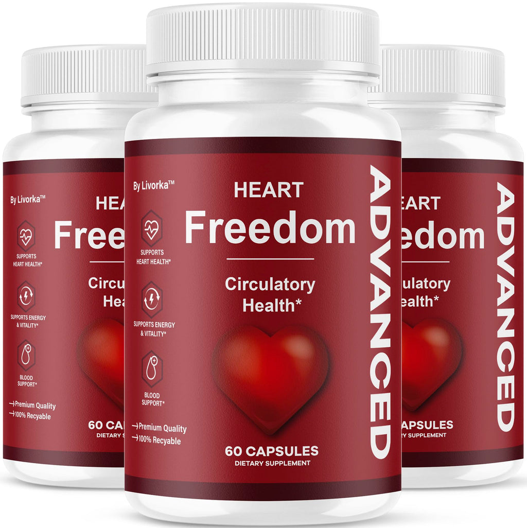 (3 Pack) Heart Freedom - Heart Freedom Capsules, Official HeartFreedom Pills All Natural Ingredients - Maximum Strength, Premium Advanced Formula Support Health & Wellness, 180 Capsules for 3 Months