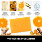 VALITIC Kojic Acid Soap for Hyperpigmentation - with Glutathione, Collagen & Vitamin C - Advanced Soap Bars with Turmeric - Original Japanese Complex for Dark Spot Correction - 3 Pack